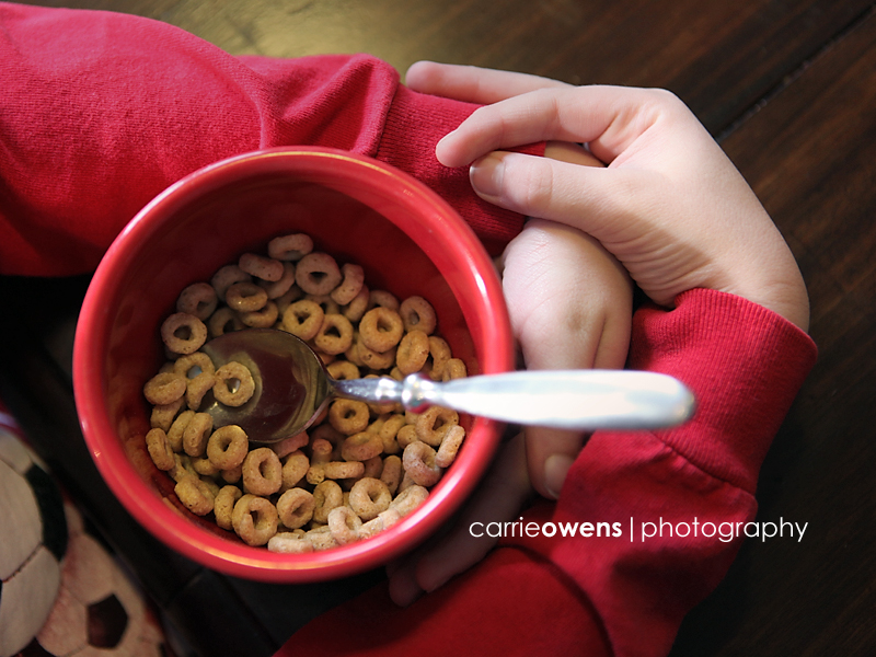 breakfast bowl of cereal without milk