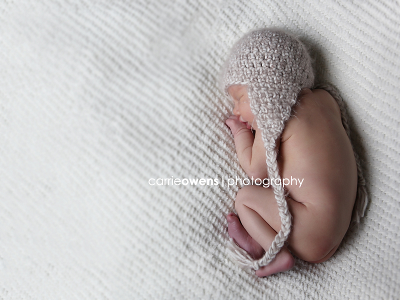 salt lake city newborn photographer baby girl with oatmeal hat