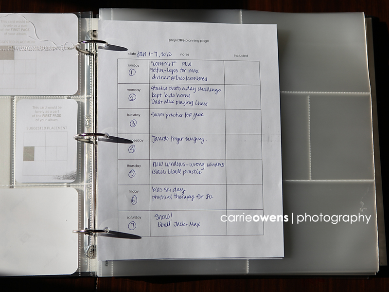 project life planning tool in album for 2012 from salt lake city utah photographer