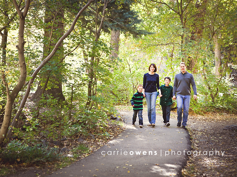 Salt Lake City Utah family photographer family of four walking