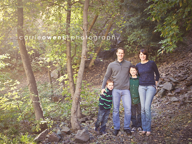 Salt Lake City Utah family photographer family of four in the canyon standing