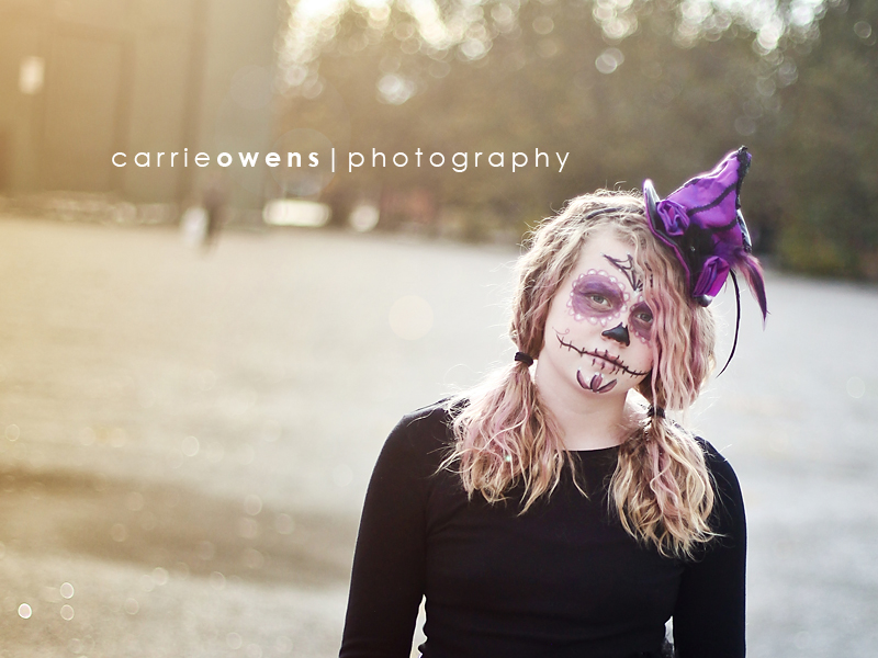Salt Lake City Utah photographer halloween costume Sugar Skull close up
