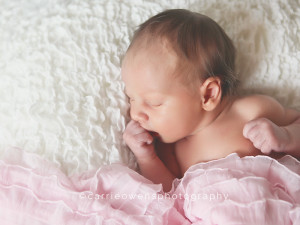 sleeping baby girl in pink| carrie owens photography |salt lake city utah newborn photographer