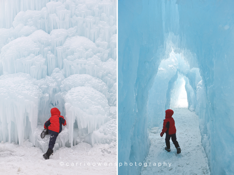 salt lake city utah photographer at the midway ice castles little one exploring