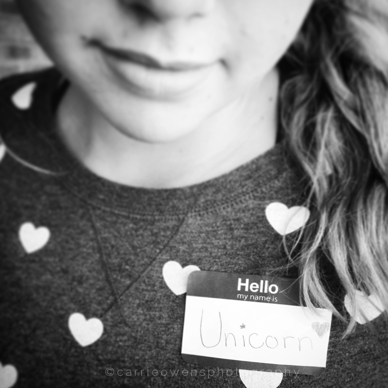 Salt Lake City Utah photographer Carrie Owens photographs daughter with name sticker