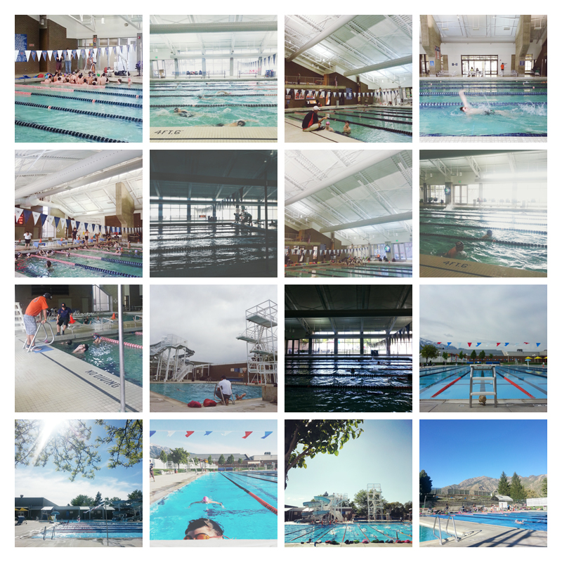 Sandy photographer Carrie Owens photographs a series of images at the pool