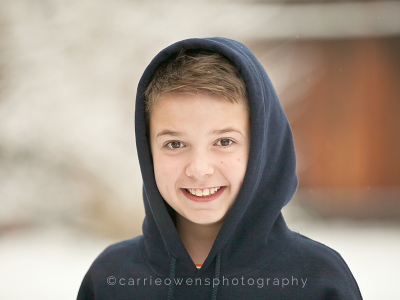Salt Lake City Utah photographer captures boy in the snow