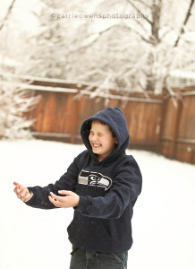 Salt Lake City Utah photographer captures boy in the snow