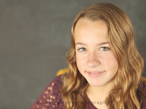 Salt Lake City Utah teen photographer Carrie Owens photographs girl in studio