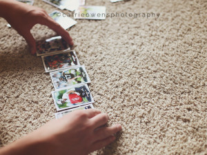 Salt Lake City teen photographer Carrie Owens photographs her teen son with his football cards