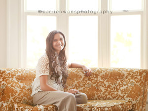 Salt Lake City Utah high school senior photographer Carrie Owens photographs a senior girl in the studio