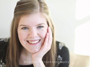 Salt Lake City Utah high school senior photographer Carrie Owens photographs a beautiful brunette in the studio