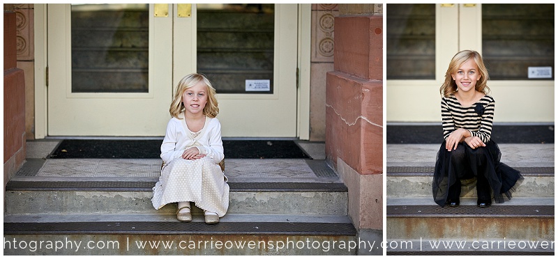 salt lake city utah child photographer carrie owens photographs sisters at exchange place