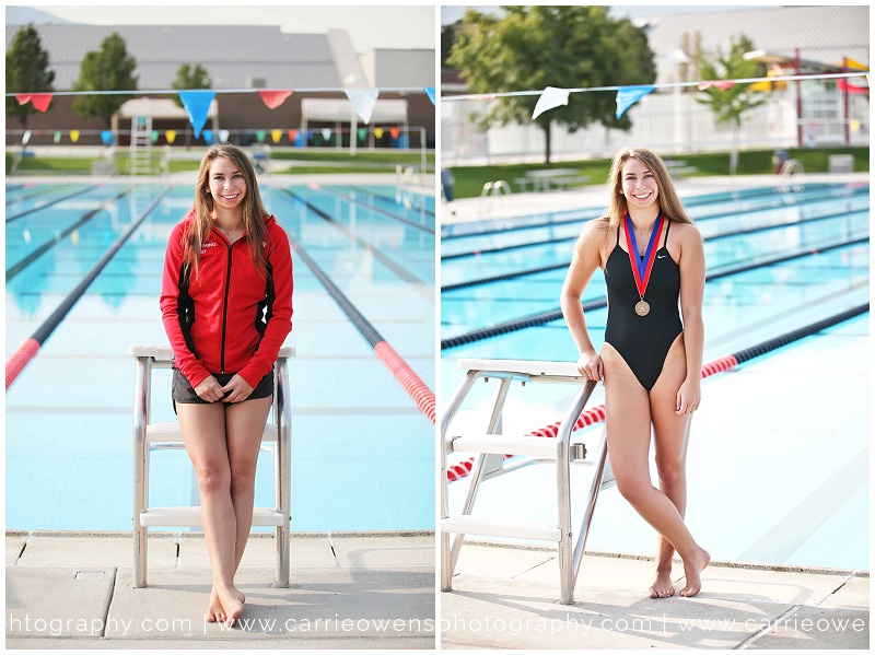 Park City Utah high school athlete senior photographer Carrie Owens showcases a local swimmer