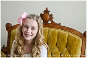 Salt Lake Utah teen photographer Carrie Owens photographs sweet seventh grader at the studio