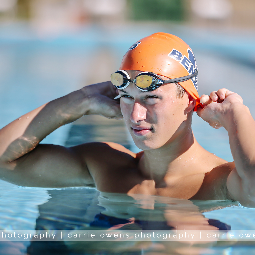 salt lake city utah high school athlete photographer Carrie Owens photographs swimmer in the pool