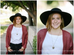 Salt Lake City Utah high school senior photographer Carrie Owens photographs gorgeous brunette at the studio in the early fall