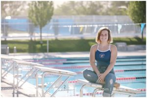 cottonwood heights utah high school senior athlete photographer Carrie Owens photographs swimmer and polo player at the pool