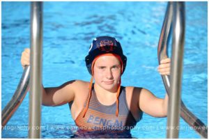 cottonwood heights utah high school senior athlete photographer Carrie Owens photographs swimmer and polo player at the pool