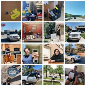collage of images of sending your child off to college with tips and tricks on how to document these moments