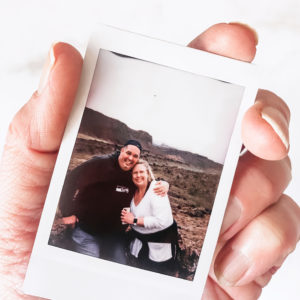 polaroid image of the parents after the kids have left the nest